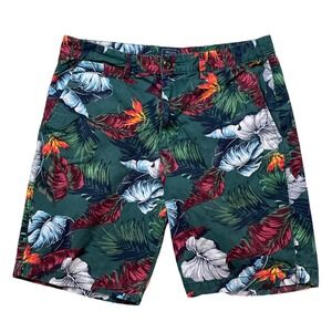 Gap Khakis Shorts Mens 32 Multicolor Lived In Short Flat Front Fast Tropical